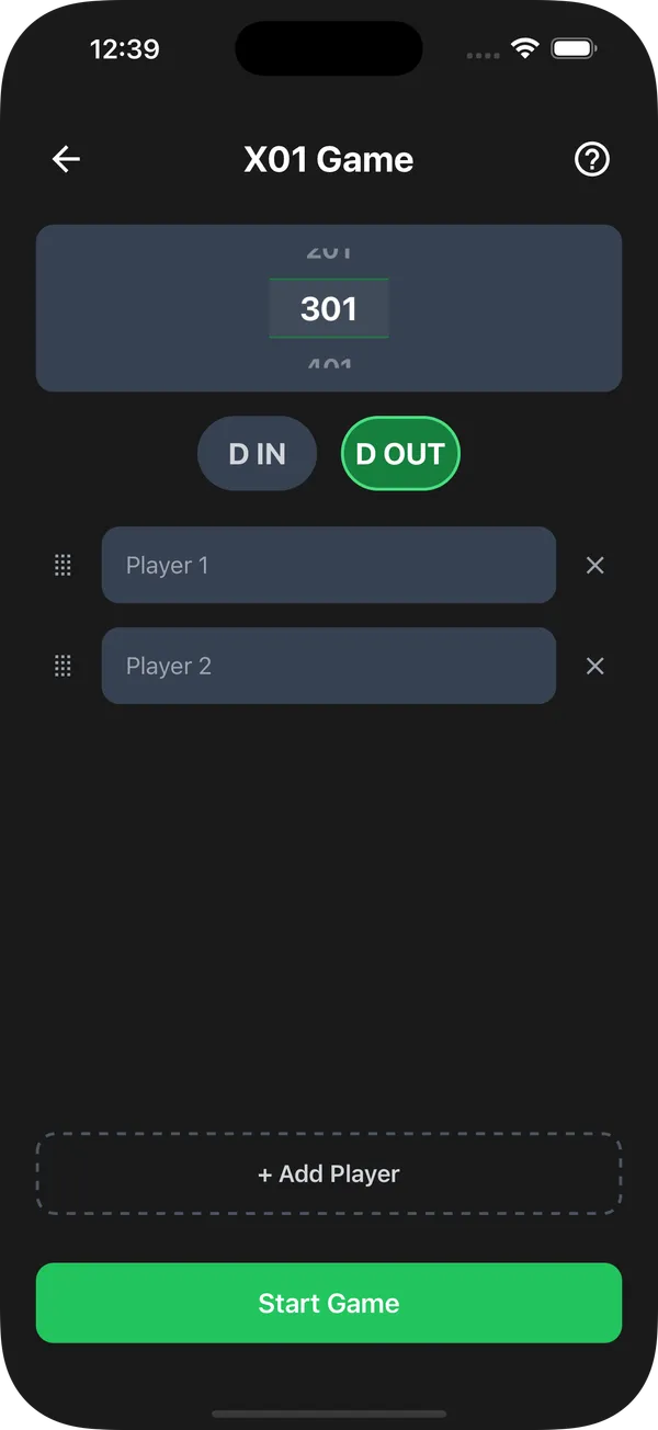 X01 Setup